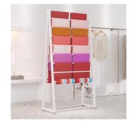 Freestanding Display Holder Rack for Wrapping Paper, Sewing Fabric, Scarf, Ribbons - Double Sided Multi-Tier Crafts Dispenser Organizer Shelf for Ribbons, Cellophane, Vinyl Rolls