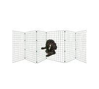 Freestanding Dog Barrier - 1m High 5 x 50cm Wide Panels Room/Hallway Fence Divider, Folding Gate, Fence for Indoors, Puppy Barrier, Free Standing, Adjustable Stopper & Secure Pet Gate