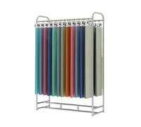 Freestanding Double-Sided Fabric Sample Display Rack, Commercial Floor Standing Organizer for Scarf and Underwear, Three-Layer Display Shelf for Retail Store
