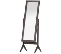 Freestanding Dressing Mirror 148x47cm Adjustable Angle Dark Brown Frame