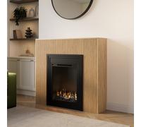 Freestanding Electric Fire with Oak Surround - AmberGlo