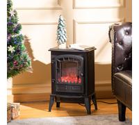 Freestanding Electric Fireplace Stove W/Realistic Flame Effect 1000W/2000W-Black