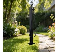 Freestanding Garden Hose Stand with Faucet, 304 Stainless Steel Water Column, Decorative Yard Hydrant, for Garden Farm Pasture Backyard(Black 9)