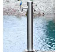Freestanding Garden Water Column with Faucet, 304 Stainless Steel Anti-Freezing Vertical Yard Water Column,Landscape Decor Yard Hydrant Water Feature Fountain,for Car was,86cm Kit B