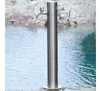 Freestanding Garden Water Column with Faucet, 304 Stainless Steel Anti-Freezing Vertical Yard Water Column,Landscape Decor Yard Hydrant Water Feature Fountain,for Car was,86cm Kit C