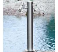 Freestanding Garden Water Column with Faucet, 304 Stainless Steel Anti-Freezing Vertical Yard Water Column,Landscape Decor Yard Hydrant Water Feature Fountain,for Car was,86cm Kit a