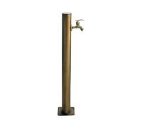 Freestanding Garden Water Column with Faucet, Frost Proof Yard Hydrant, Durable Water Feature for Plants, Outdoor Floor Mount Tap, Stylish Yellow Garden Fountain