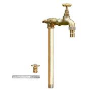 Freestanding Garden Water Column with Faucet Outdoor Ground Mounted Water Post Anti Freeze Water Hose Vertical Water Station for Yard Irrigation (Gold 80cm 31.5in)