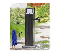 Freestanding Garden Water Faucet Post with Solar Light 28.9in Antifreeze Water Column Spigot for Outdoor Irrigation and Vertical Gardening Includes Spray Gun_A