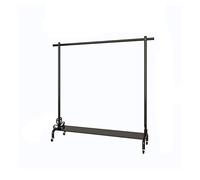 Freestanding Garment Rack,Single-Rod Coat Hanger with Wheels for Coats,Dresses,Shirts,Simple Modern Drying Rack for Clothes Store,Balcony,Living Room,Bedroom(Size:155 * 135CM,Color:black)