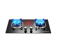 Freestanding Gas Stove Double Burner, 5.2KW, 99 Minutes Timer (Two-Sided Independent), Accidental Flameout Protection Device, Automatic Ignition(LPG)