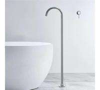 Freestanding Gooseneck Bath Mixer Tap - Modern Floor Standing Faucet for Bathtub Concealed Design Sl athroom Fixture for Elegant Interiors