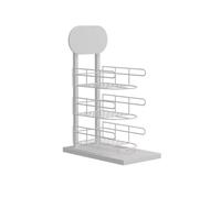 Freestanding Hat Display Rack - Metal Wig Stand for Home & Retail Store - Stylish White Hat Holder 32x37x58cm - Perfect for Showcasing Caps & Accessories
