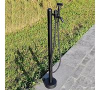 Freestanding Hose Stand with Dual Faucet for Outdoor Garden - Durable Stainless Steel Water Column Dispenser for Easy Hose Access