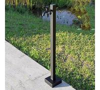 Freestanding Hose Stand with Dual Faucet for Outdoor Garden - Durable Stainless Steel Water Column Dispenser for Easy Hose Access