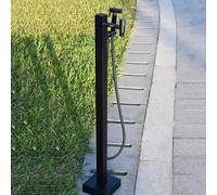 Freestanding Hose Stand with Dual Faucet for Outdoor Garden - Durable Stainless Steel Water Column Dispenser for Easy Hose Access
