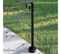 Freestanding Hose Stand with Dual Faucet for Outdoor Garden - Durable Stainless Steel Water Column Dispenser for Easy Hose Access