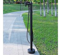 Freestanding Hose Stand with Dual Faucet for Outdoor Garden - Durable Stainless Steel Water Column Dispenser for Easy Hose Access
