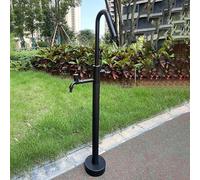 Freestanding Hose Stand with Dual Faucet for Outdoor Garden - Durable Stainless Steel Water Column Dispenser for Easy Hose Access
