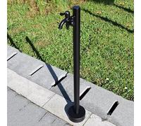 Freestanding Hose Stand with Dual Faucet for Outdoor Garden - Durable Stainless Steel Water Column Dispenser for Easy Hose Access