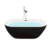 Freestanding Hot Tub with LED NEVIS 1700 x 800 mm Black
