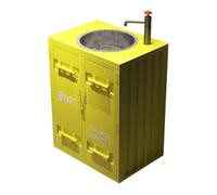 Freestanding Industrial Style Vanity Sink Combination with Iron Cabinet, Floor Standing with Faucet and Drain kit, Vintage Bathroom bar Restaurant Pedestal Modern(Yellow)