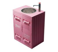 Freestanding Industrial Style Vanity Sink Combination with Iron Cabinet, Floor Standing with Faucet and Drain kit, Vintage Bathroom bar Restaurant Pedestal for Indoor and Outdoor(Pink)