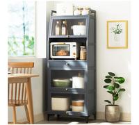 Freestanding Kitchen Pantry Cabinet Storage Hutch with Wine Rack Microwave Stand Doors and Drawers Bamboo Buffet Cabinet for Home nization 158×60cm/62.2×23.6in