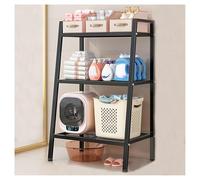 Freestanding Ladder Shelf, Carbon Steel Multi-layer Open Storage Rack with Adjustable Feet for Bathroom, Living Room Organization