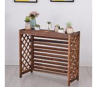Freestanding Louvered Space Divider,Ac Cover For Outside Unit,Air Conditioner Privacy Screen,Fence To Hide Air Conditioner,Wooden Air Conditioner Cover Flower Stand