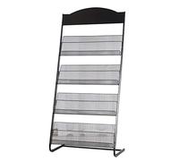 Freestanding Magazine Rack - Modern Floor-Standing Display Stand with Literature Pockets for Home & Office Organization