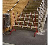 Freestanding Maintenance Safety Barrier Steel 245 x 109 cm Red, White