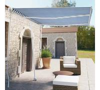 vidaXL Freestanding Manual Retractable Awning 350x250 cm Blue/White