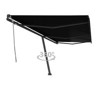 Freestanding Manual Retractable Awning Outdoor Sunshade Garden Canopy vidaXL