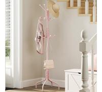 Freestanding Metal Coat Rack 12 Hooks 4 Legs Office Hallway SONGMICS Light Pink One Size