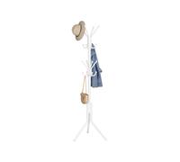 Freestanding metal coat rack with hooks, Cloud White