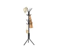 Freestanding metal coat rack with hooks, Ink Black