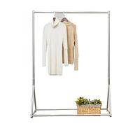 Freestanding Metal Garment Rack Industrial Pipe Clothing Display Hanger for Retail Storage Stylish Silver/White 100x170cm Perfect for nizing Clothes and Accessories