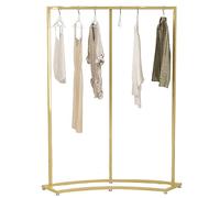 Freestanding Metal Garment Rack with Curved Base Design, Heavy Duty Clothes Rail for Commercial and Home Use, Modern Fashion Retail Display