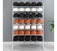 Freestanding Metal Hat Rack for Commercial Use, 7-Tier Double-sided Display Stand for Baseball, Wig, Cowboy Hats, and Motorcycle Helmets in Clothing Stores