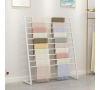 Freestanding Metal Scarf Display Rack, 10-Tier Commercial Clothing Organizer for Shawl, Hijab, Silk Pants in Boutique Retail Stores