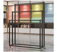 Freestanding Metal Scarf Display Rack with Wheels, Silk Shawl Fabric Pant Sheet Towel Organizer Rack, Closet Hanging Rod Accessory Storage Rack Tie Holder, for Clothing Retail Store Boutique