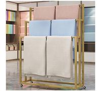 Freestanding Metal Scarf Display Rack with Wheels, Silk Shawl Fabric Pant Sheet Towel Organizer Rack, Closet Hanging Rod Accessory Storage Rack Tie Holder, for Clothing Retail Store Boutique