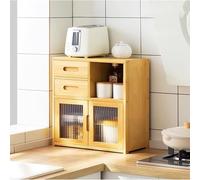 Freestanding Microwave Cabinet & Pantry Cupboard Storage for Kitchen and Living Room SpaceSaving Organizer with Adjustable Shelves Modern Design
