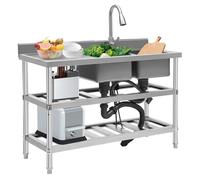 Freestanding Multi-Functional Utility Sink, Portable Plastic Laundry Sink with Faucet, Gray Room Storage Rack, for Rooms, Bathrooms, Garages, and Balconies