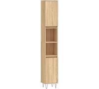 Freestanding Multi-Layer Kitchen Floor Cupboard,Bathroom Tall Cabinet Freestanding Storage Brown Oak ShelvesDoors Tallboy Cupboard