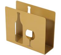 Freestanding Napkin Holder Metal Yellow Hollow-Out Design for Tissues | Compact Footprint, Smooth round Edges, Minimalist Contemporary Style, for Bar Counters and Parties