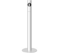 Freestanding Outdoor Ashtray, Vertical Stainless Steel Smoking Stand, Floor-standing Cigarette Butt Collection Box, Black, 101cm Height, Removable Design with Weighted Base (White)