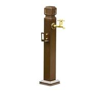 Freestanding Outdoor Faucet Water Column with Hook & Spray Gun, Anti-Freeze Metal Garden Fountain Hydrant for Irrigation & Washing, 60cm/24in