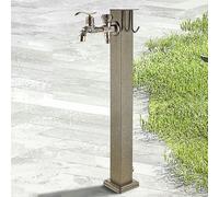 Freestanding Outdoor Garden Water Column with Double Outlet Faucet & Stainless Steel Hook for Easy Water Access, Ideal for Patios, Gardens, and Yards
